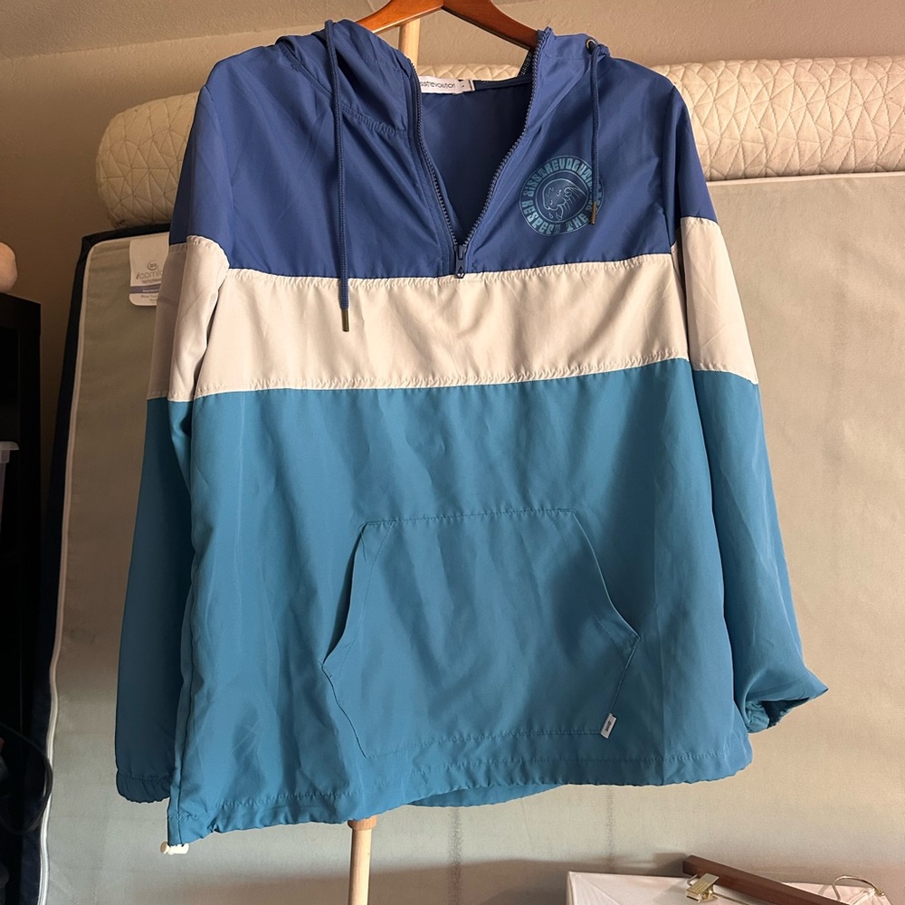 Blue and White Women's windbreaker